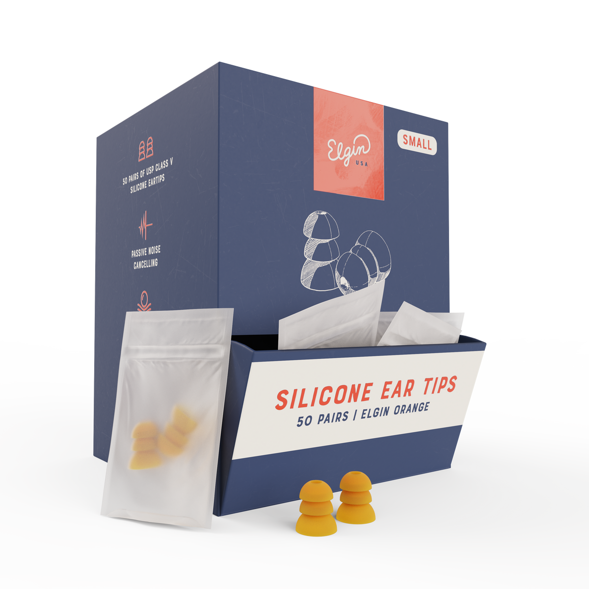 Silicone Replacement Ear Tips Bulk Pack Elgin® USA