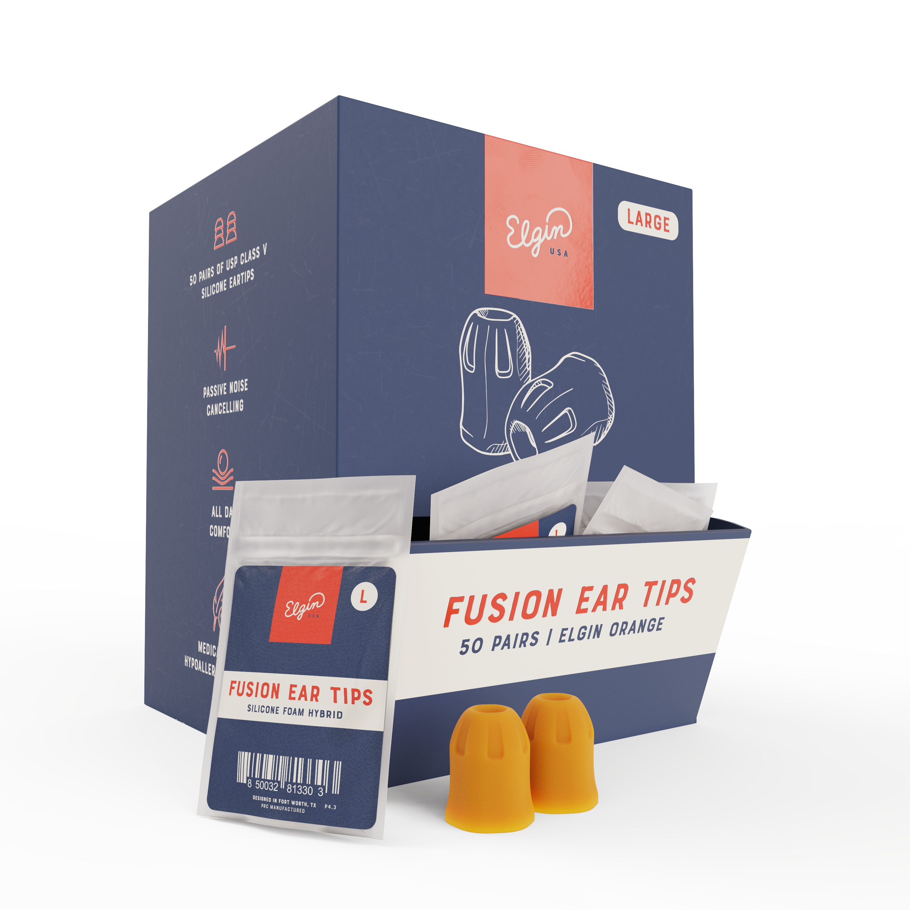 Fusion Replacement Ear Tips - Bulk Pack Elgin® USA