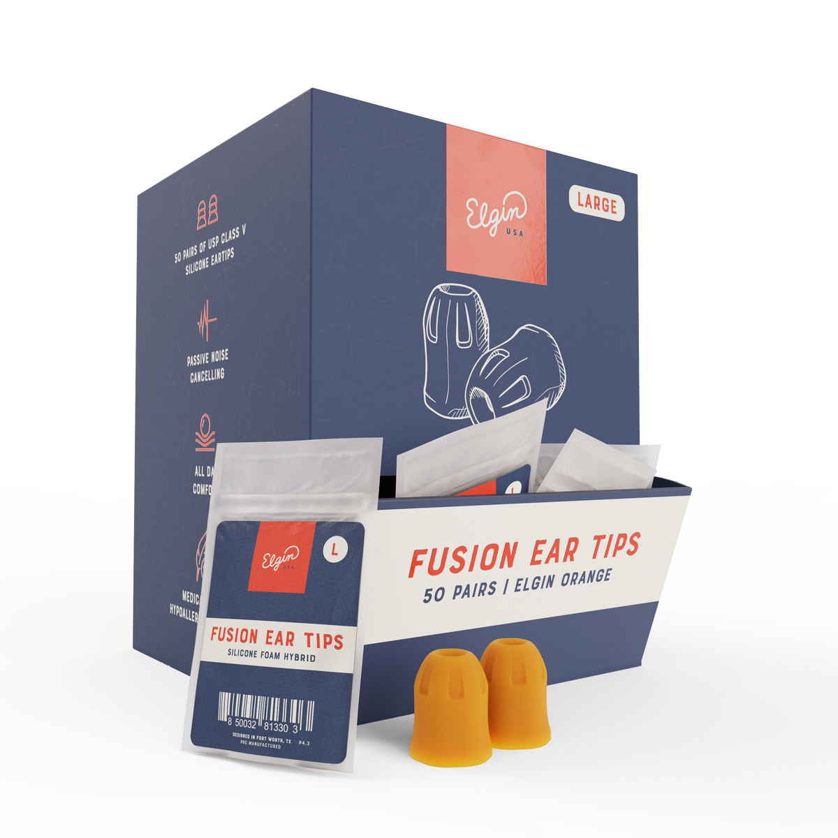 Fusion Replacement Ear Tips - Bulk Pack Elgin® USA