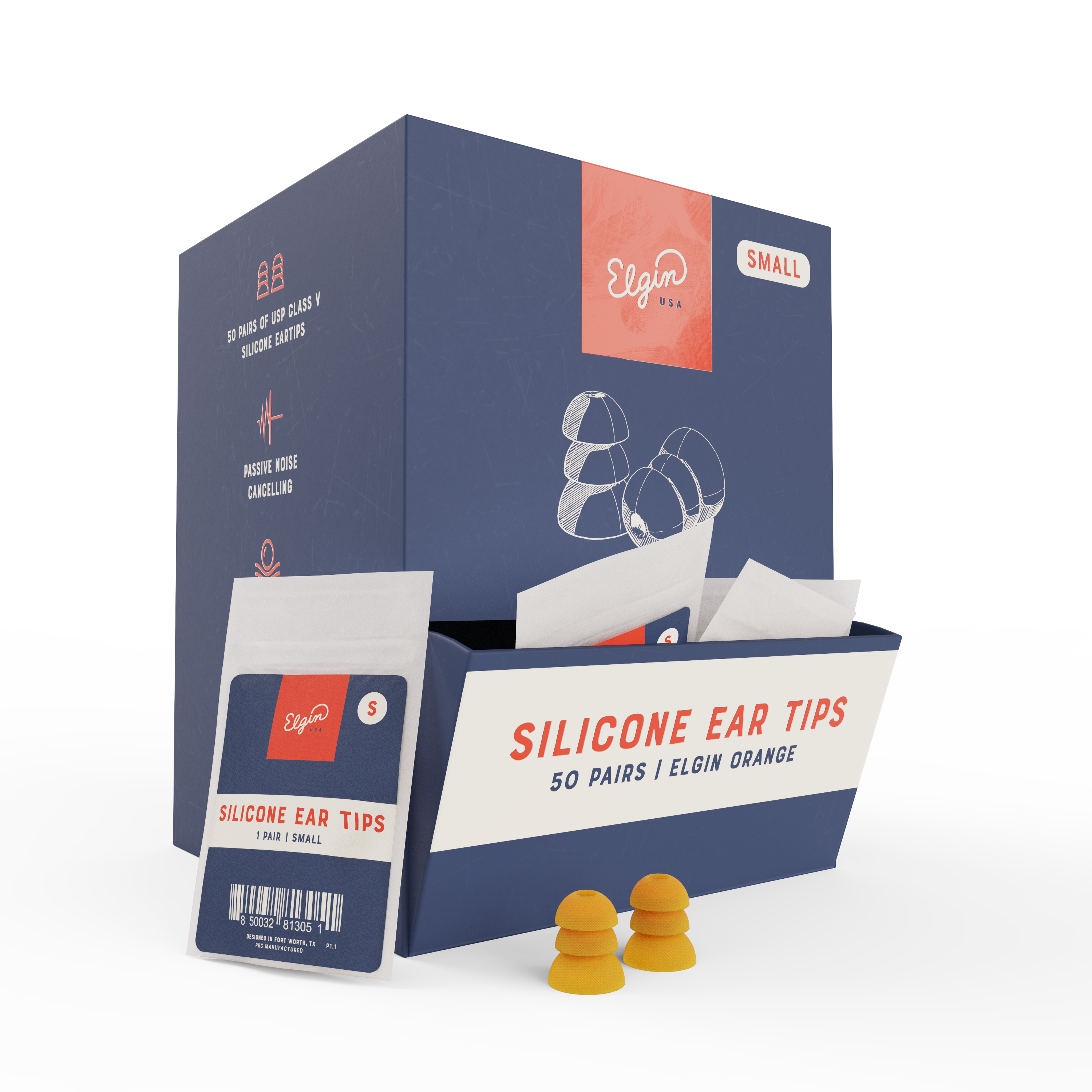 Silicone Replacement Ear Tips Bulk Pack Elgin® USA