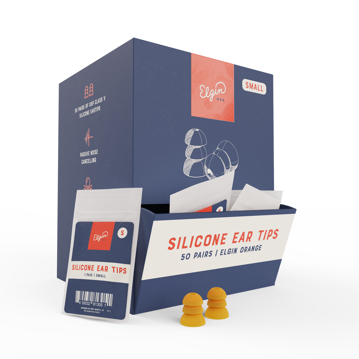 Silicone Replacement Ear Tips Bulk Pack Elgin® USA