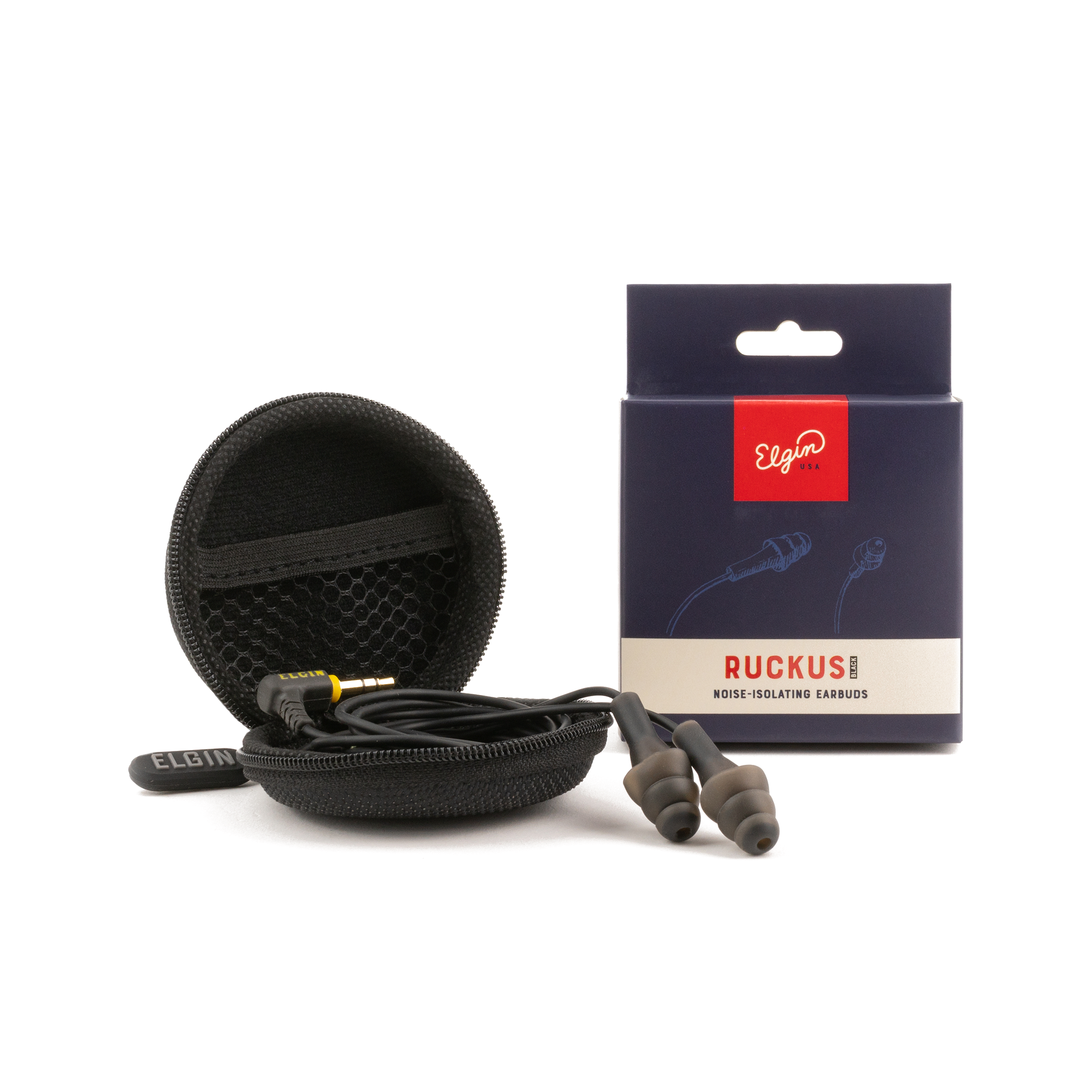 Ruckus Black - OSHA Compliant Noise Canceling Earplug Earbuds