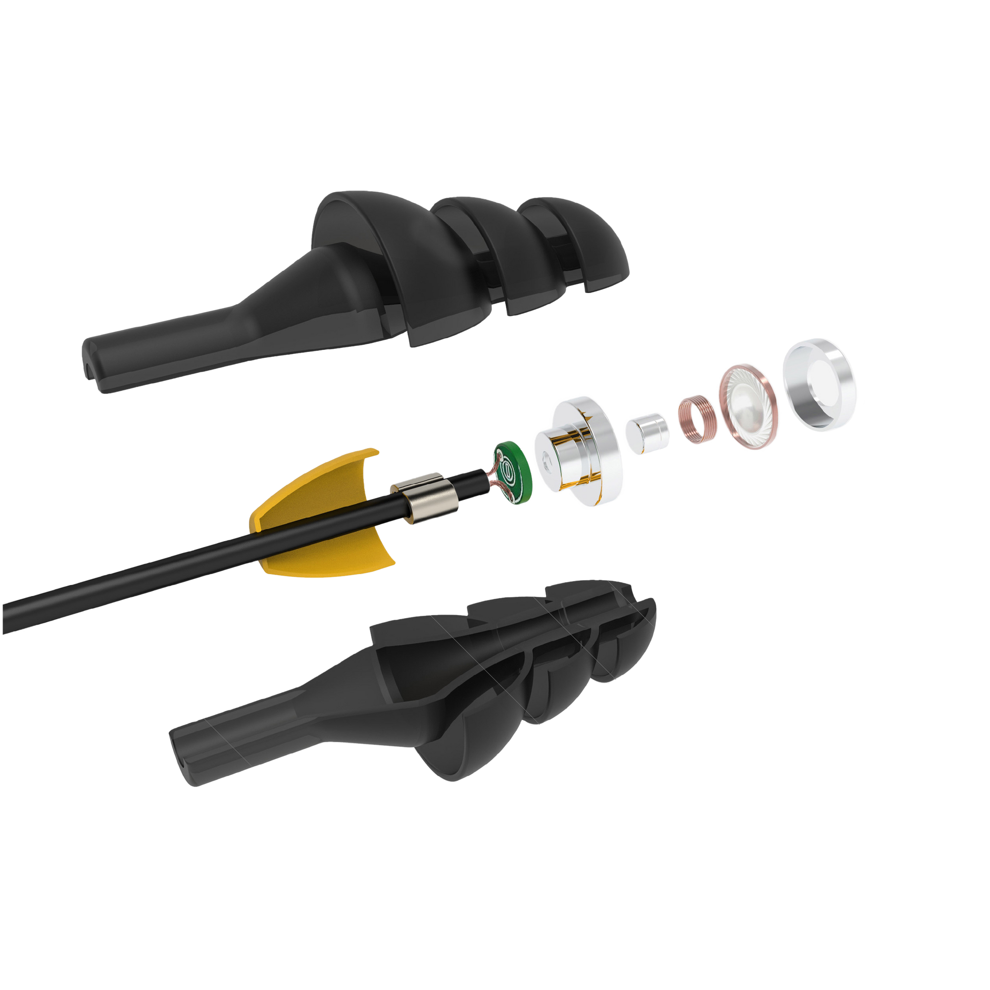 Ruckus Black - OSHA Compliant Noise Canceling Earplug Earbuds